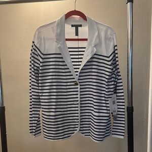 Polo Ralph Lauren Navy and White Striped Cardigan
